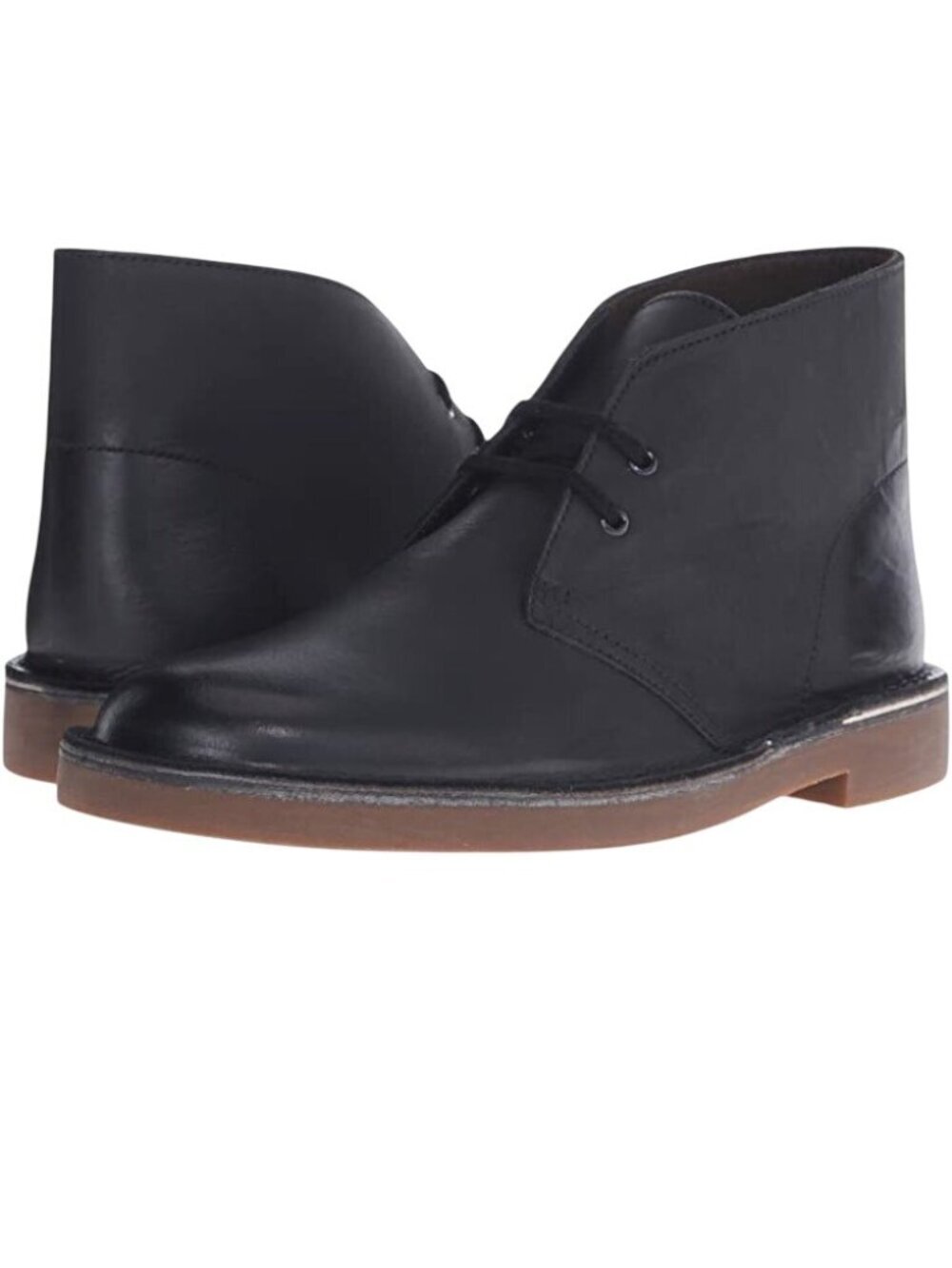 Clarks Mens Black Bushacre 2 Leather Desert Boots Size 11M Casual Lace-Up Shoes